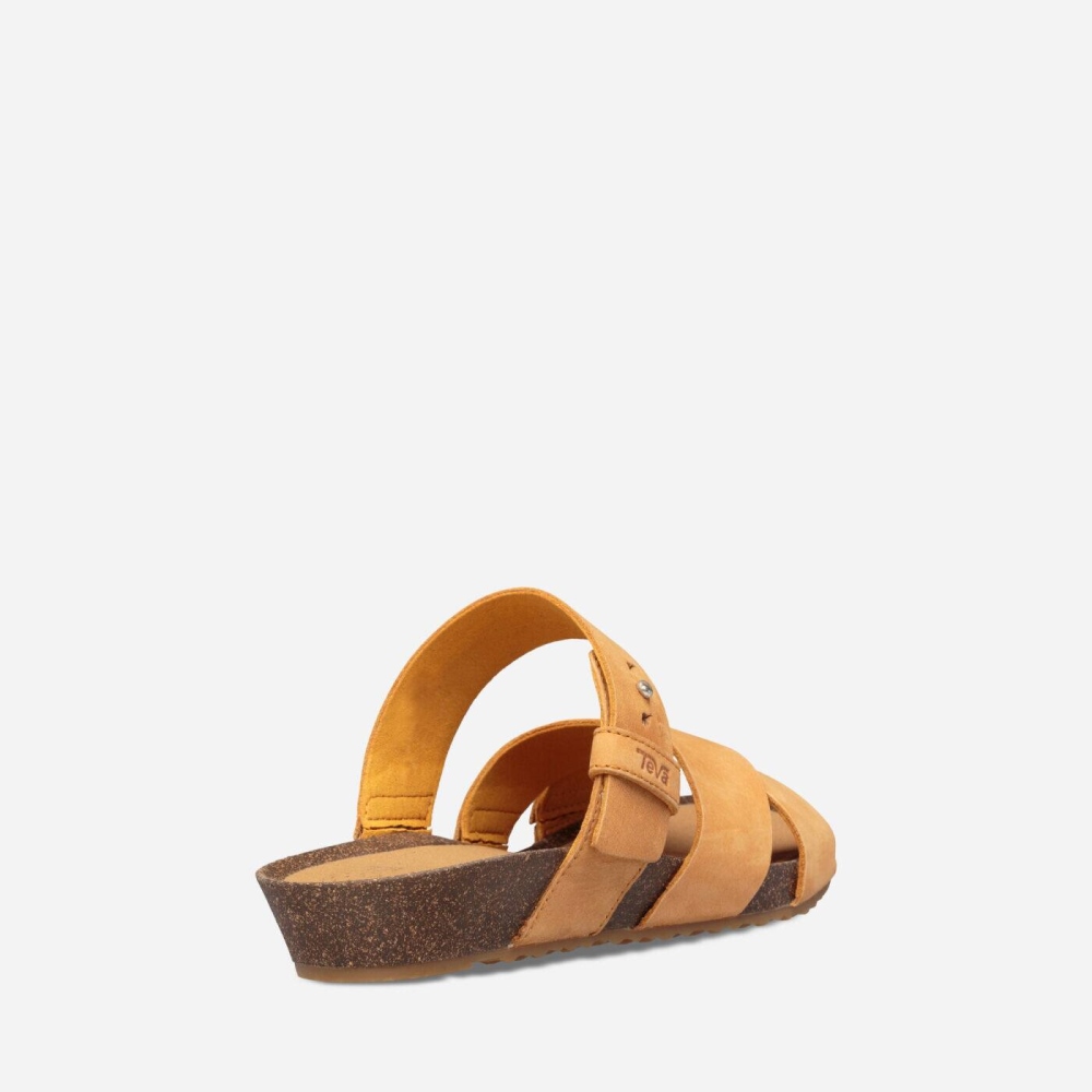 Women's Teva Mahonia Slide Sandals Yellow | 156482HFX