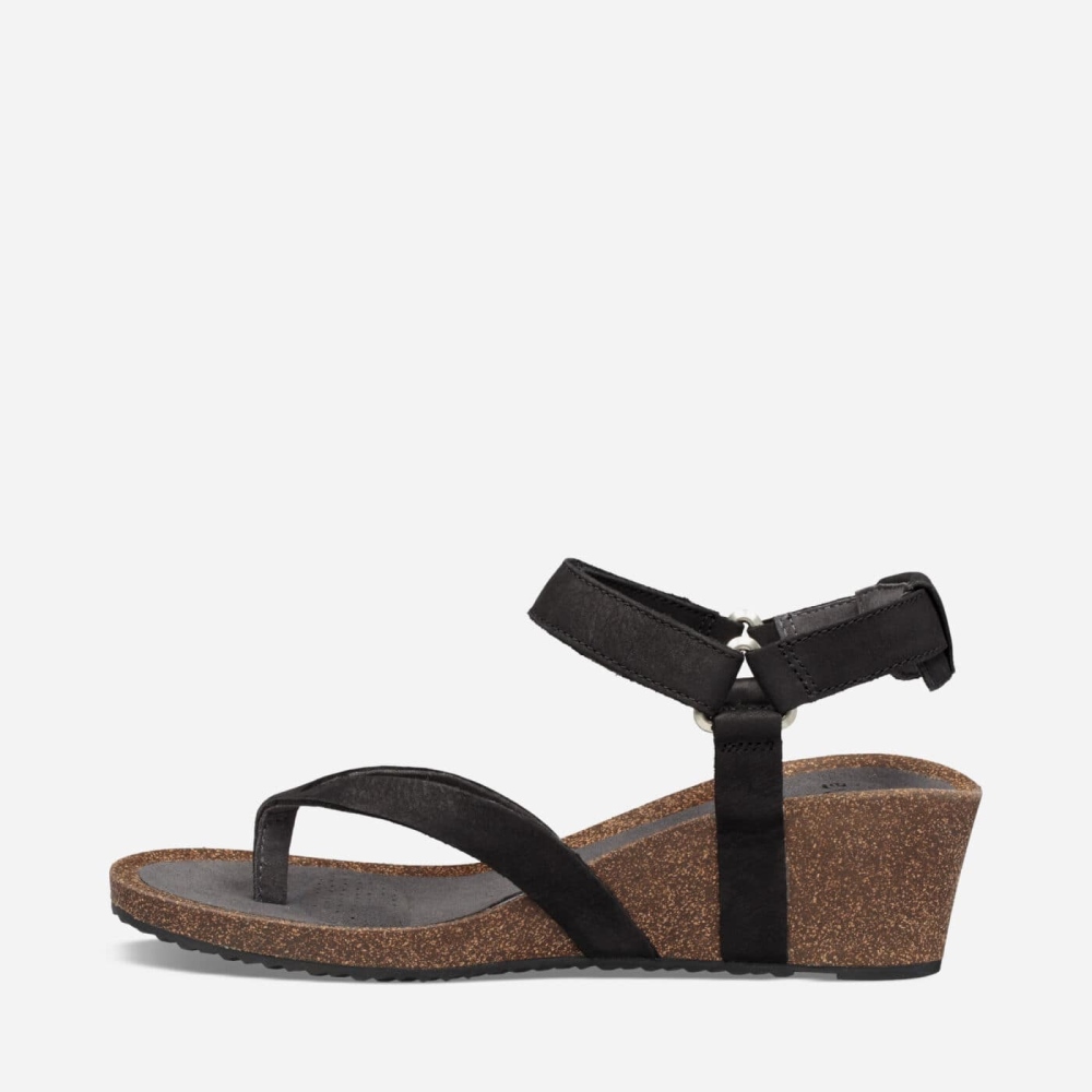 Women's Teva Mahonia Wedge Sandals Black | 701869IRX