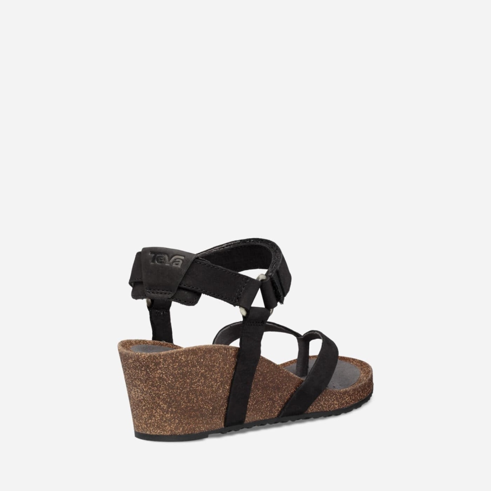 Women's Teva Mahonia Wedge Sandals Black | 701869IRX