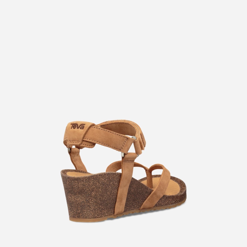 Women's Teva Mahonia Wedge Sandals Brown | 596483WPS