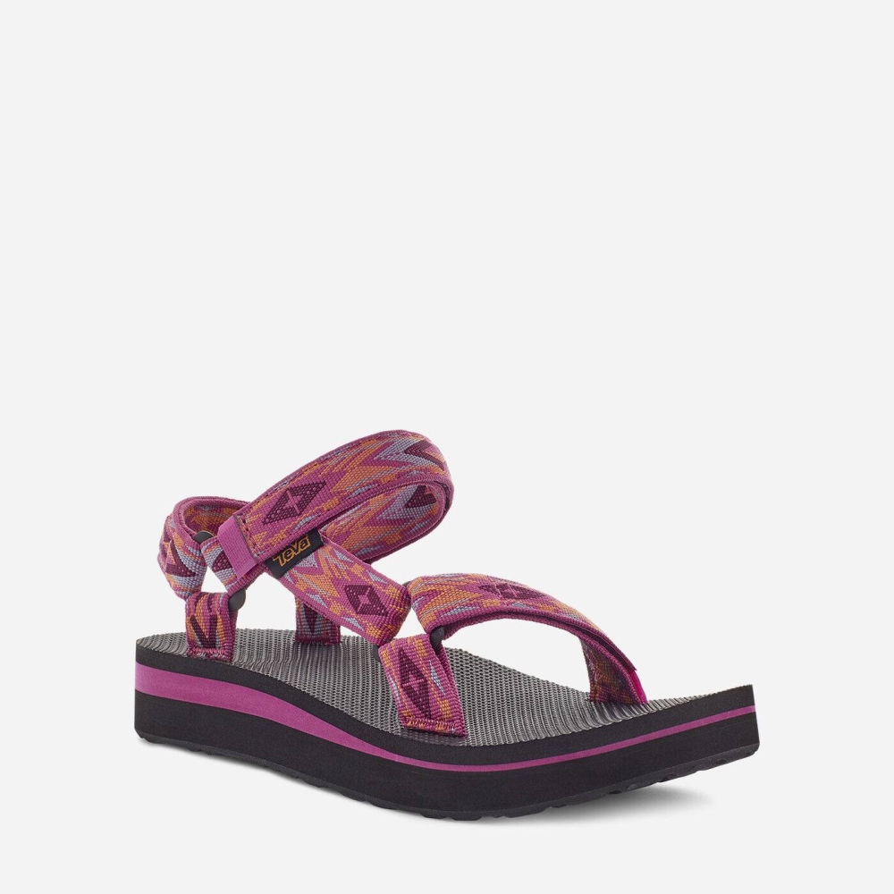 Women's Teva Midform Universal Flatform Sandals Black Rose | 134065BYH