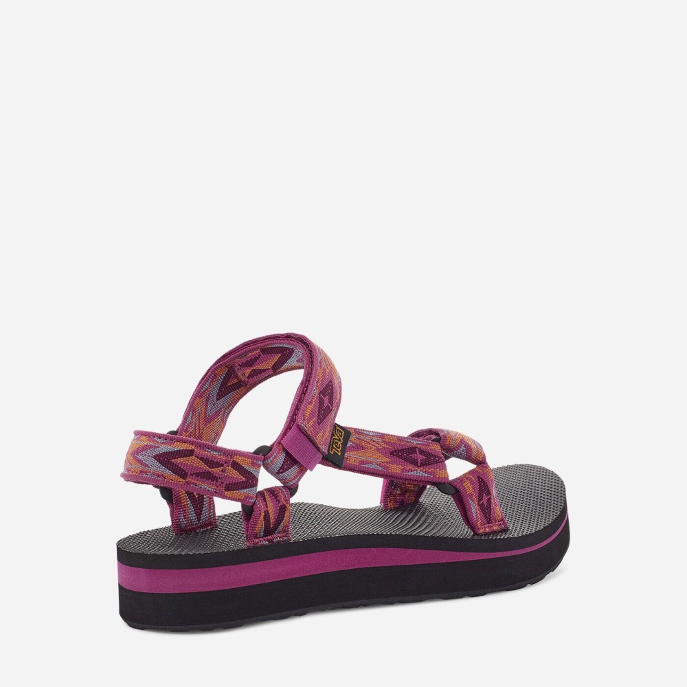 Women's Teva Midform Universal Flatform Sandals Black Rose | 134065BYH