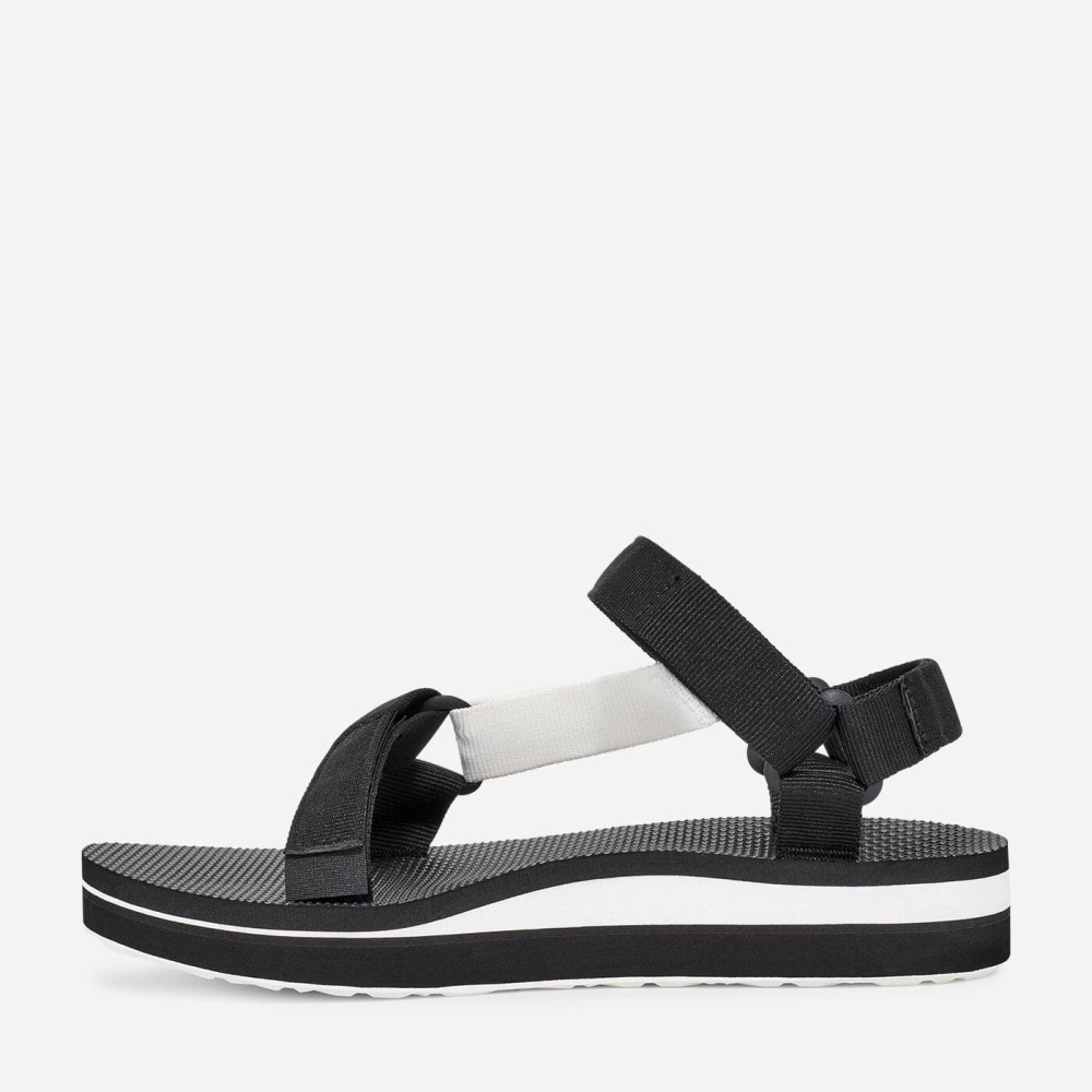 Women's Teva Midform Universal Flatform Sandals Black White | 280679RCZ