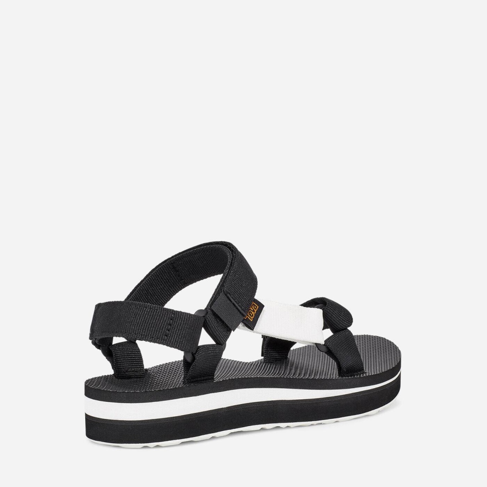 Women's Teva Midform Universal Flatform Sandals Black White | 280679RCZ