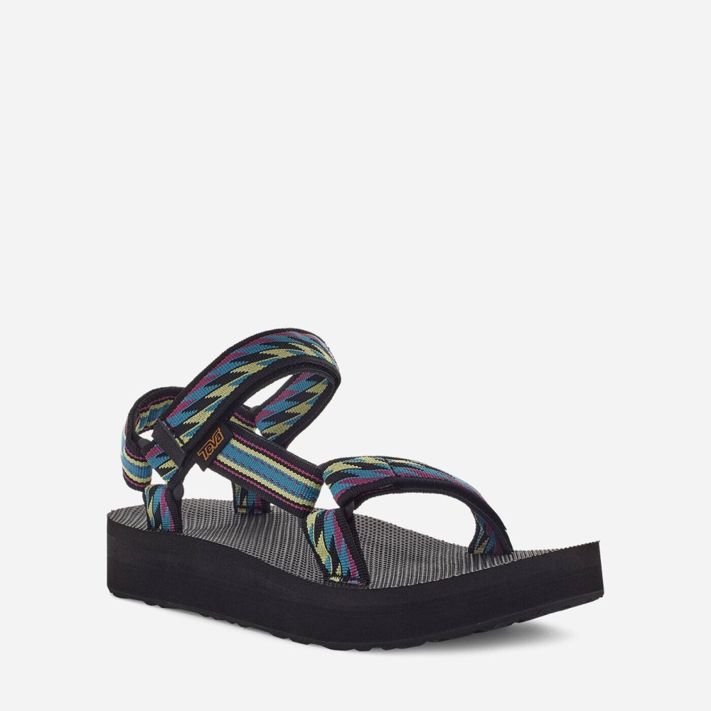 Women's Teva Midform Universal Flatform Sandals Black | 284190EIZ