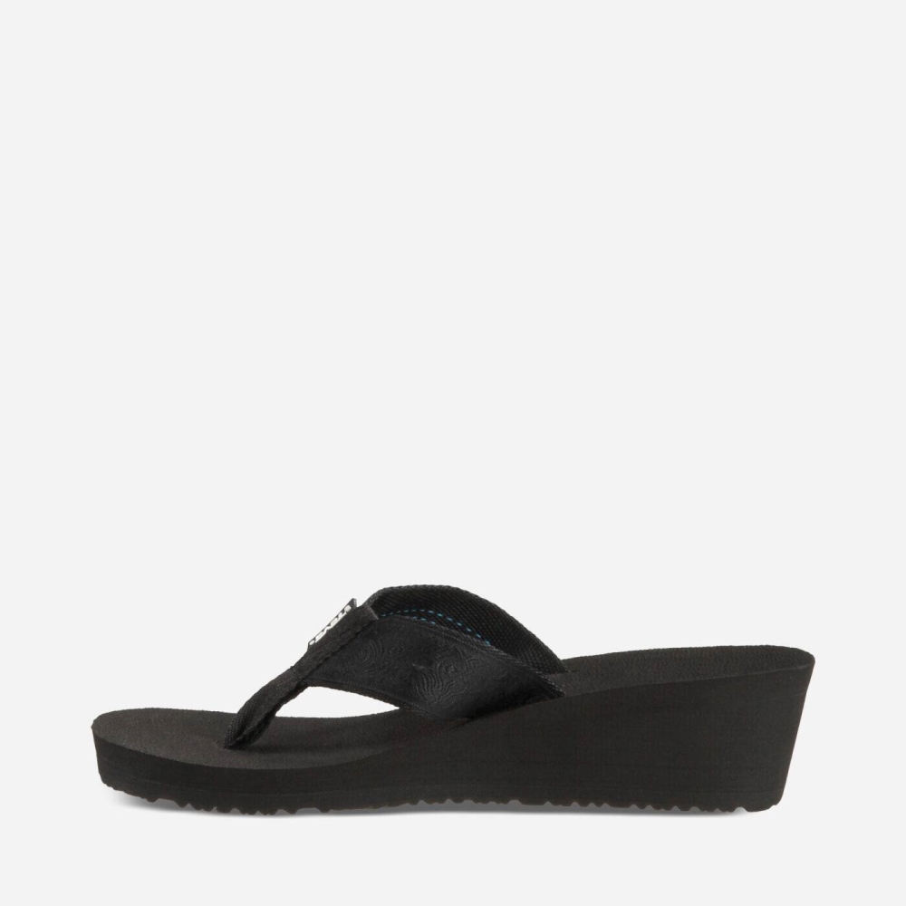 Women's Teva Mush Mandalyn Wedge 2 Flip Flops Black | 574936ELM