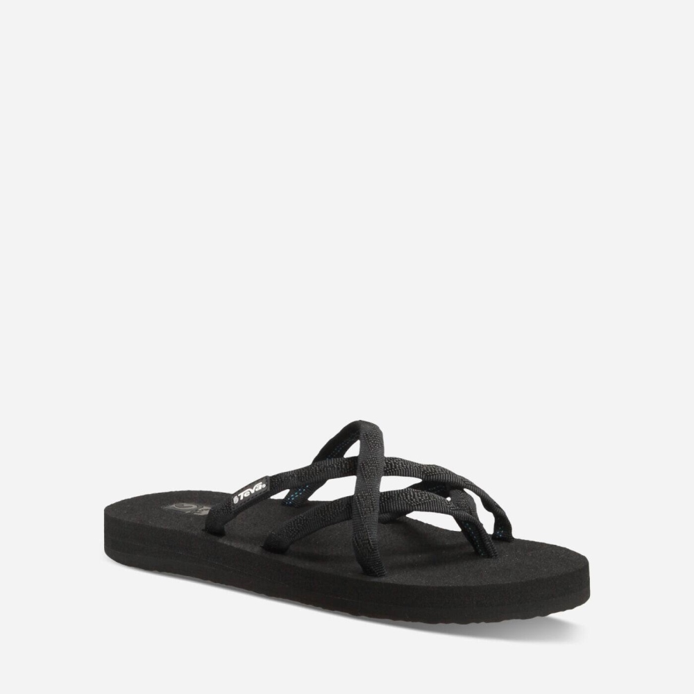 Women's Teva Olowahu Flip Flops Black | 548069YXZ