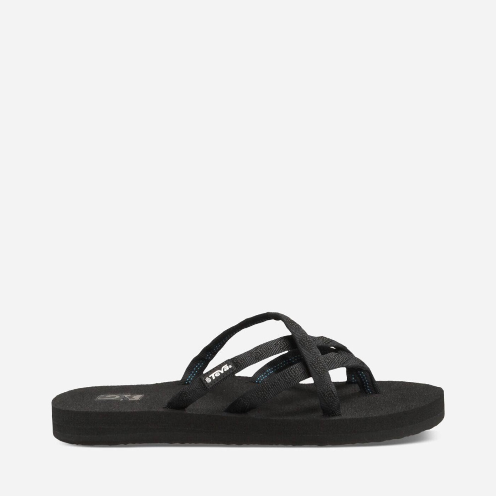 Women\'s Teva Olowahu Flip Flops Black | 548069YXZ