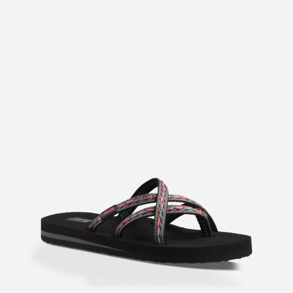 Women's Teva Olowahu Flip Flops Black | 643719RYF