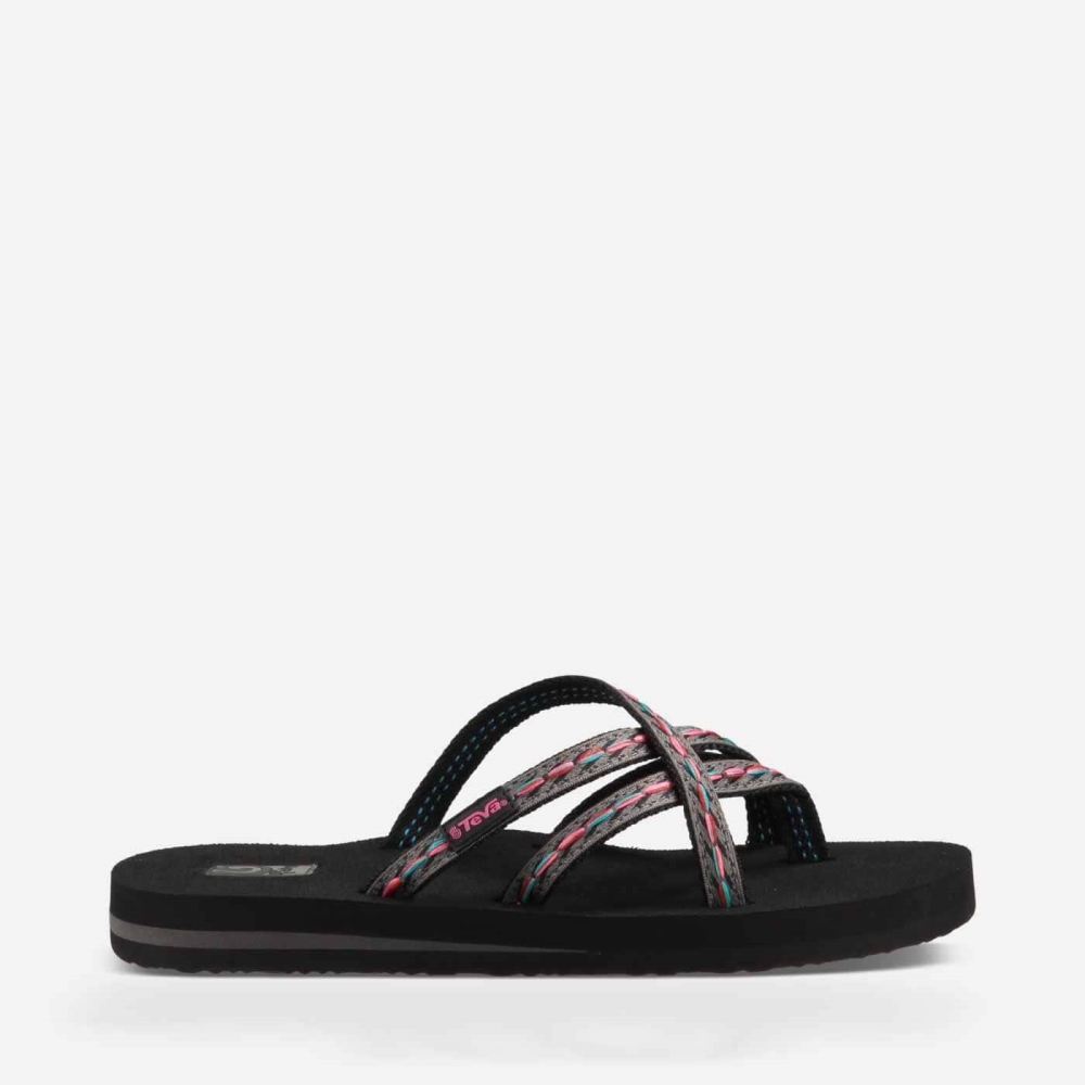 Women\'s Teva Olowahu Flip Flops Black | 643719RYF