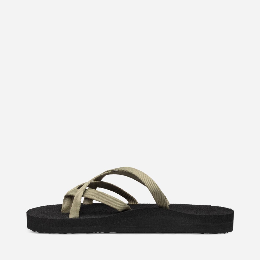 Women's Teva Olowahu Flip Flops Olive | 870549FKL