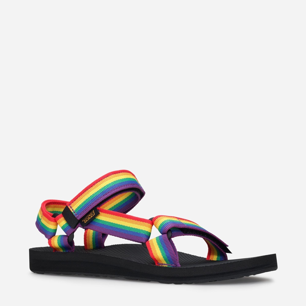 Women's Teva Original Universal Rainbow Pride Hiking Sandals Multicolor | 547216YAK