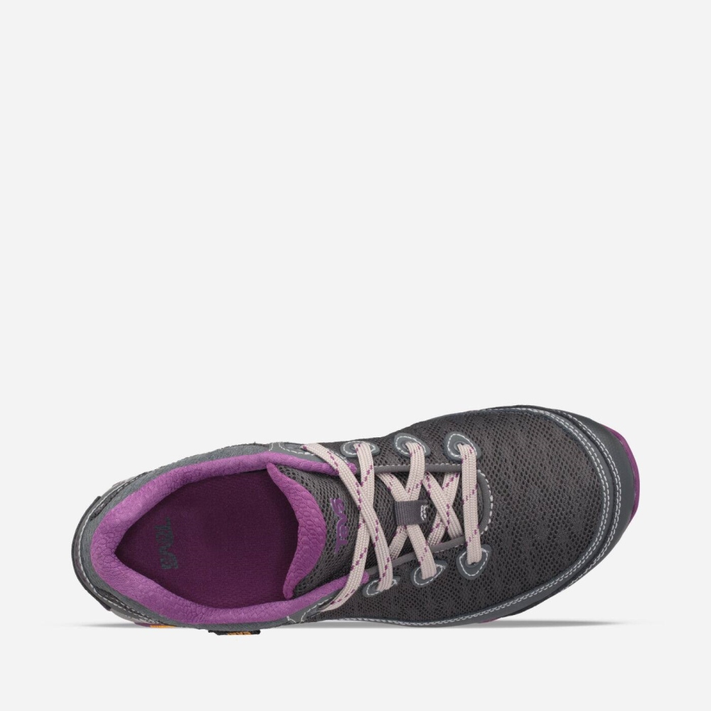 Women's Teva Sugarpine II Air Mesh Lace Up Shoes Dark Grey Purple | 763245CFX