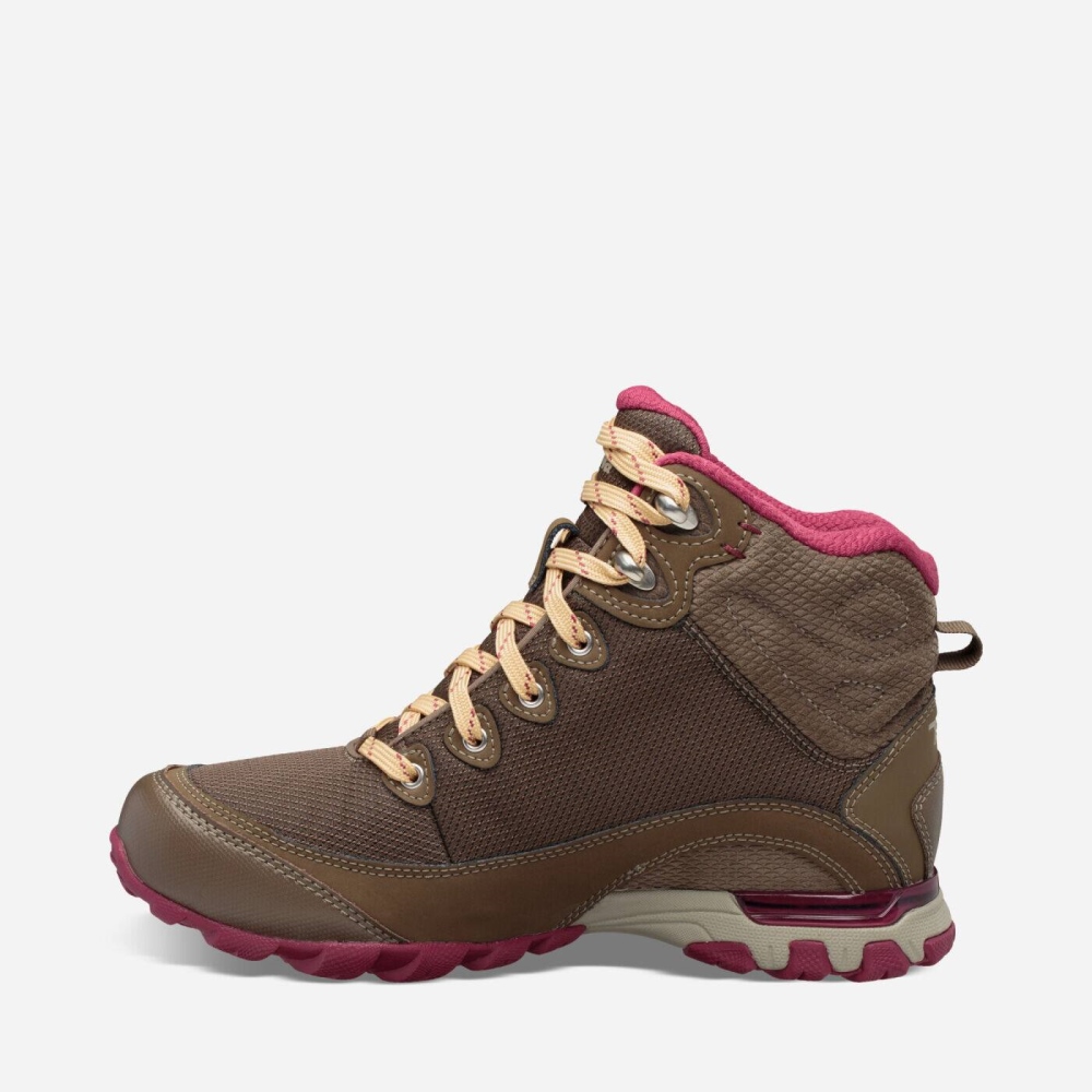 Women's Teva Sugarpine Mid WP Boots Chocolate | 514872HCA