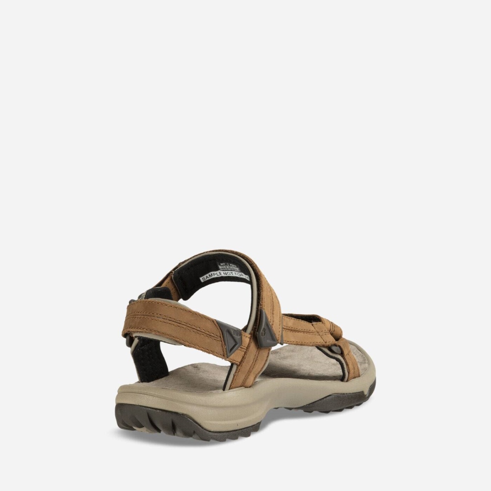 Women's Teva Terra Fi Lite Leather Hiking Sandals Brown | 134879TUS