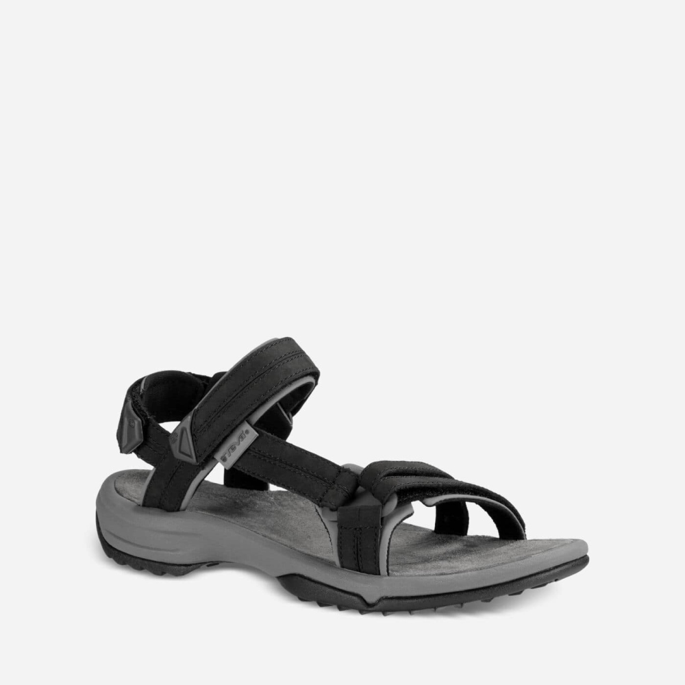 Women's Teva Terra Fi Lite Leather Hiking Sandals Black | 812936PYX