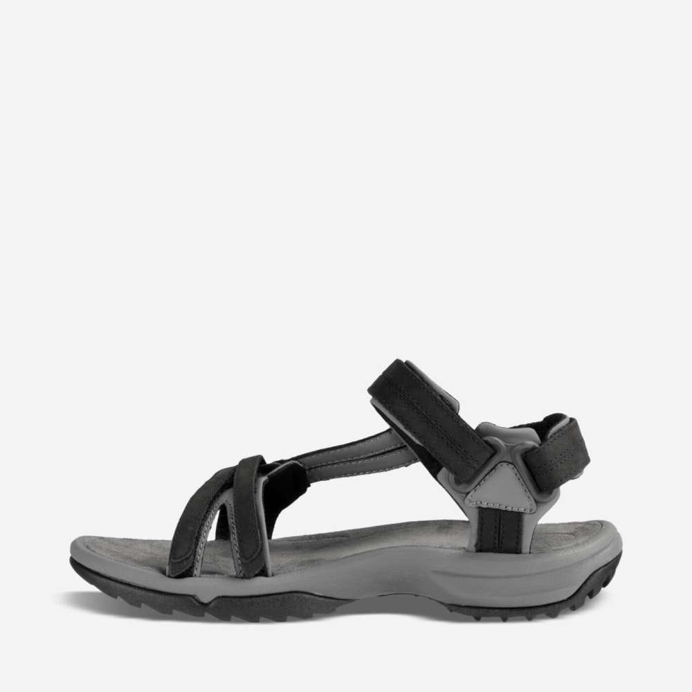 Women's Teva Terra Fi Lite Leather Hiking Sandals Black | 812936PYX