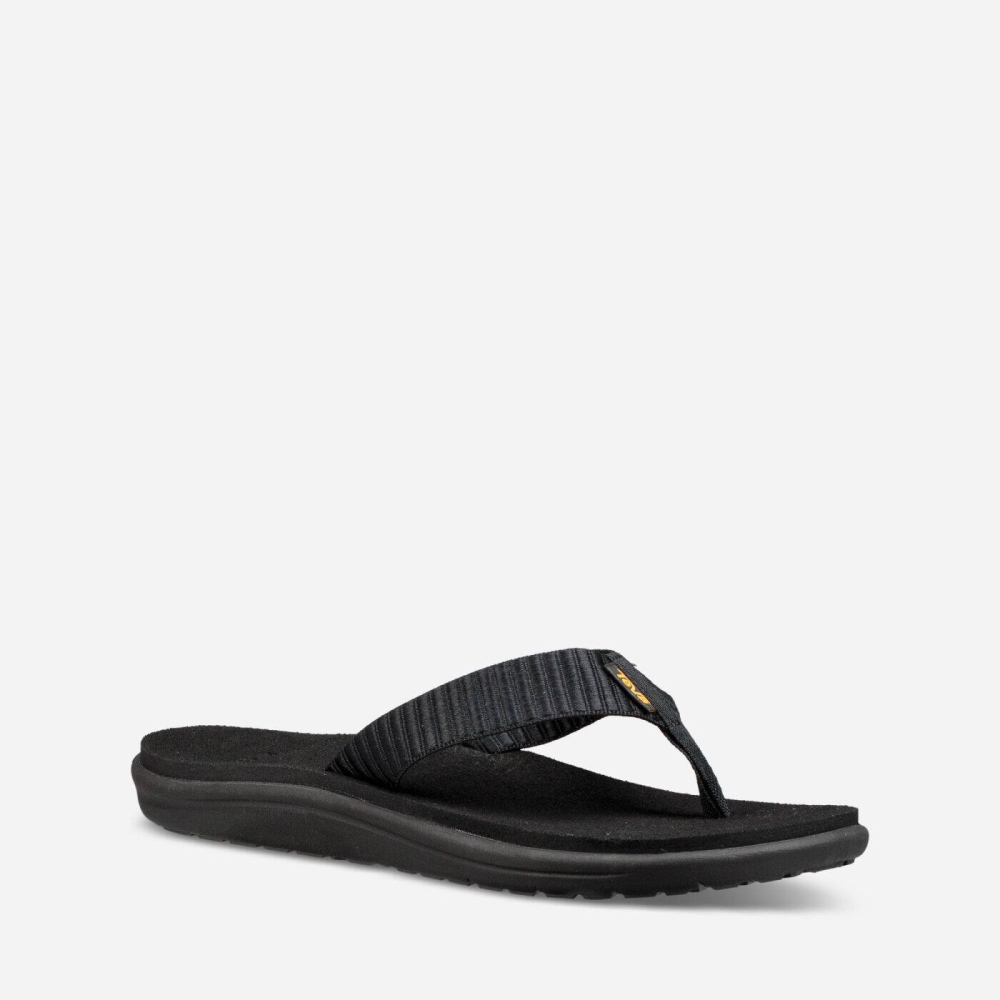 Women's Teva Voya Flip Flops Black | 367418DJC