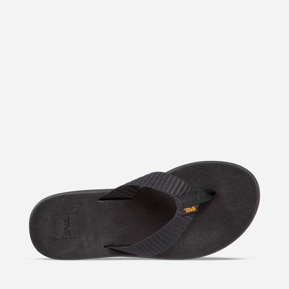 Women's Teva Voya Flip Flops Black | 367418DJC