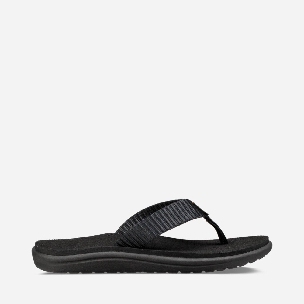 Women\'s Teva Voya Flip Flops Black | 367418DJC