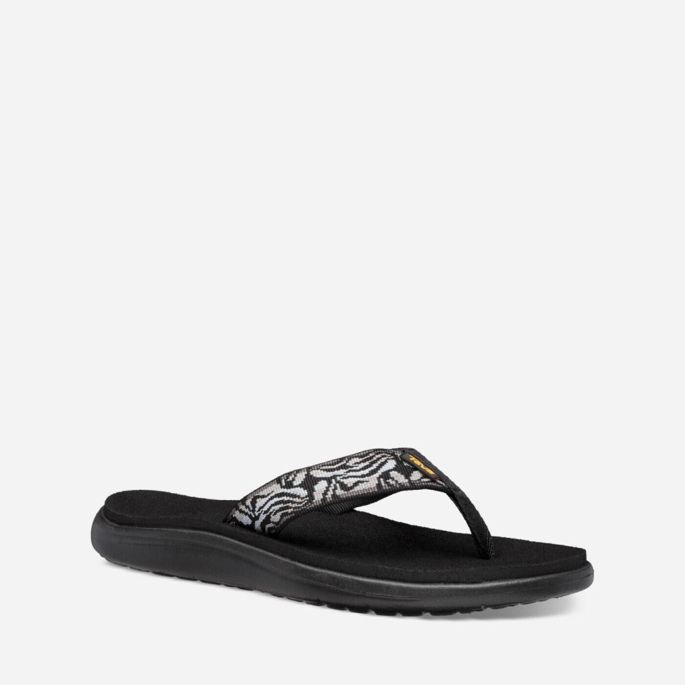 Women's Teva Voya Flip Flops Black | 703241VSP