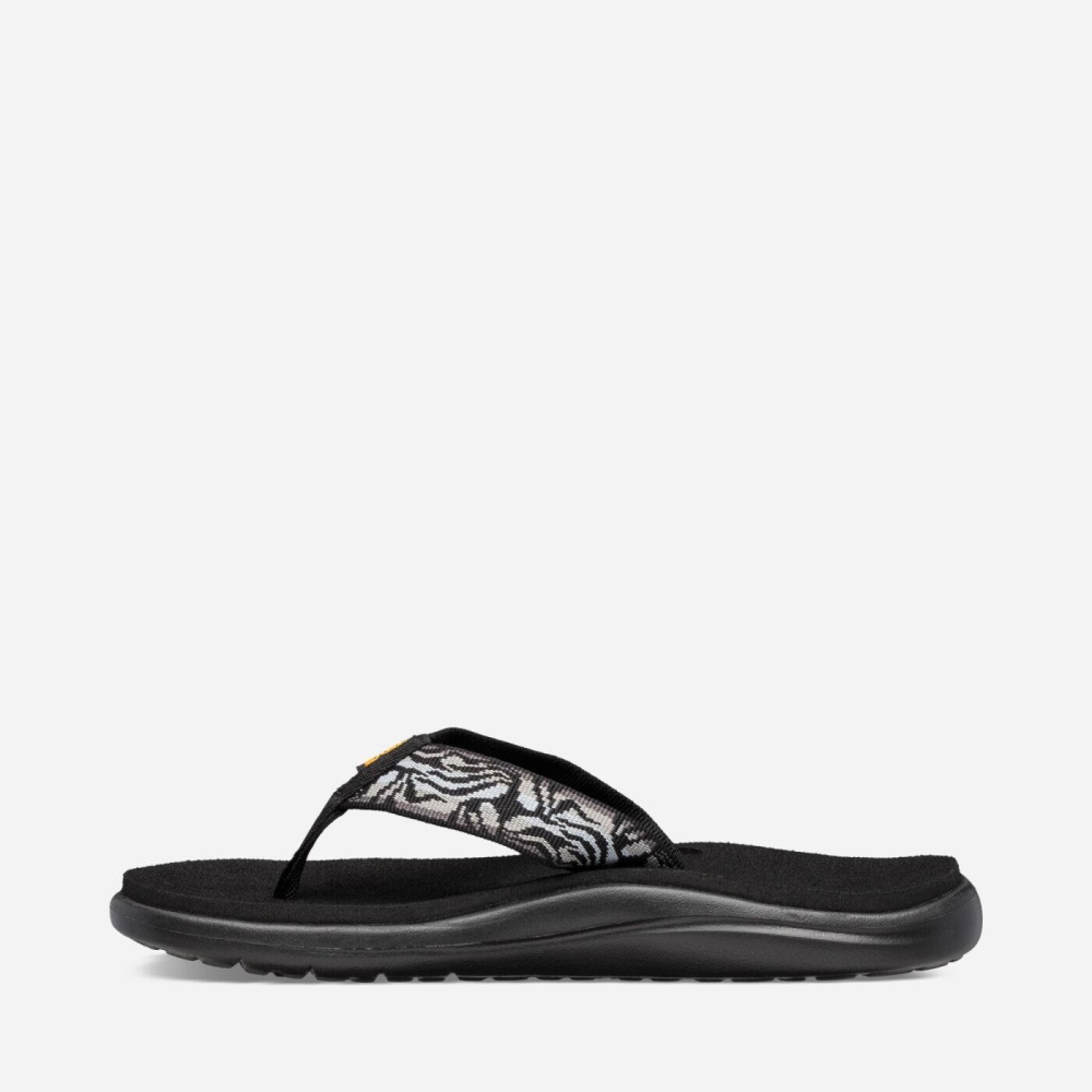 Women's Teva Voya Flip Flops Black | 703241VSP