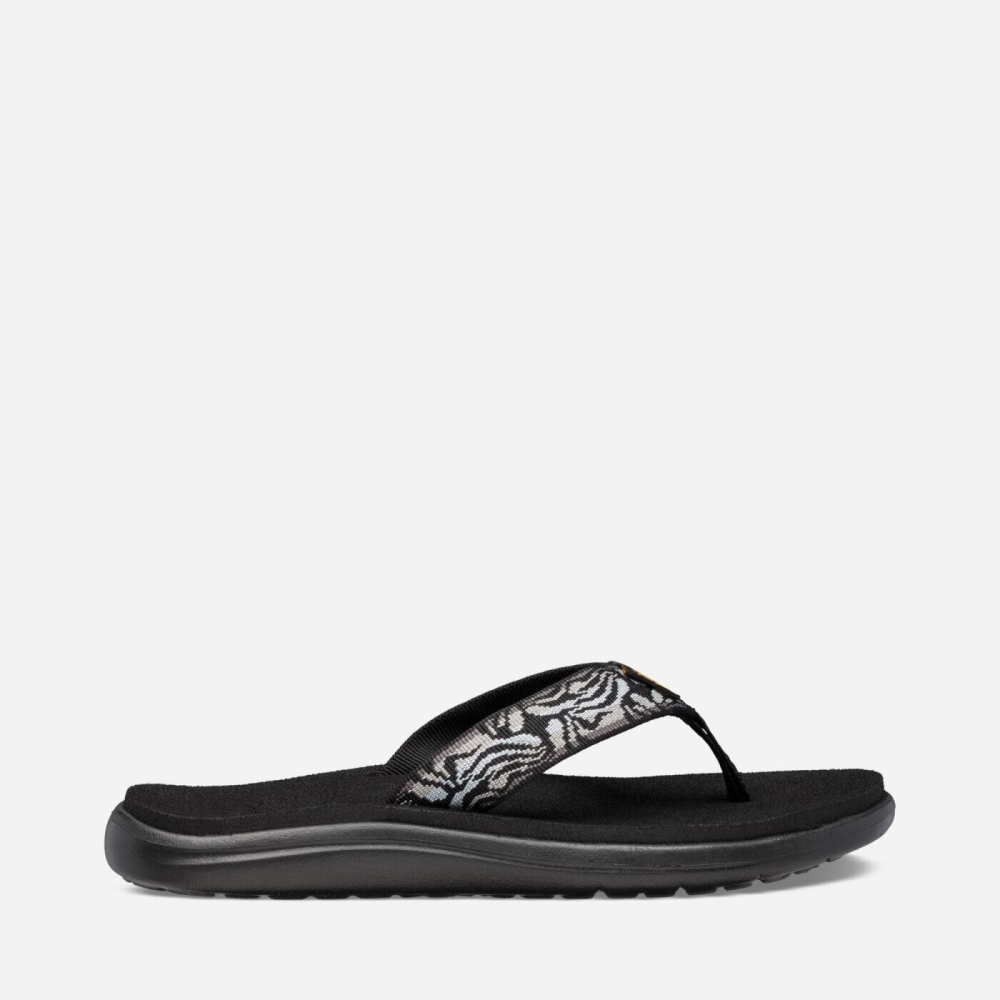 Women\'s Teva Voya Flip Flops Black | 703241VSP