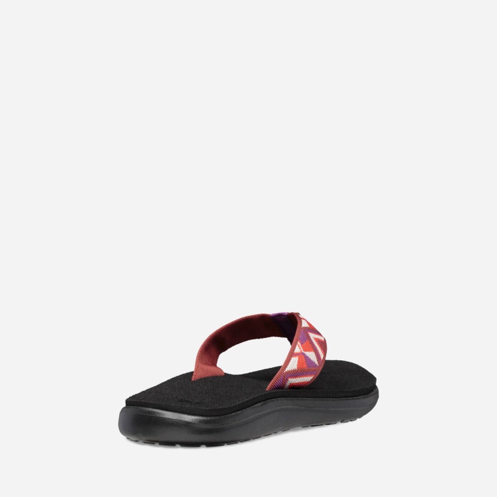 Women's Teva Voya Flip Flops Black Red | 482561JKC