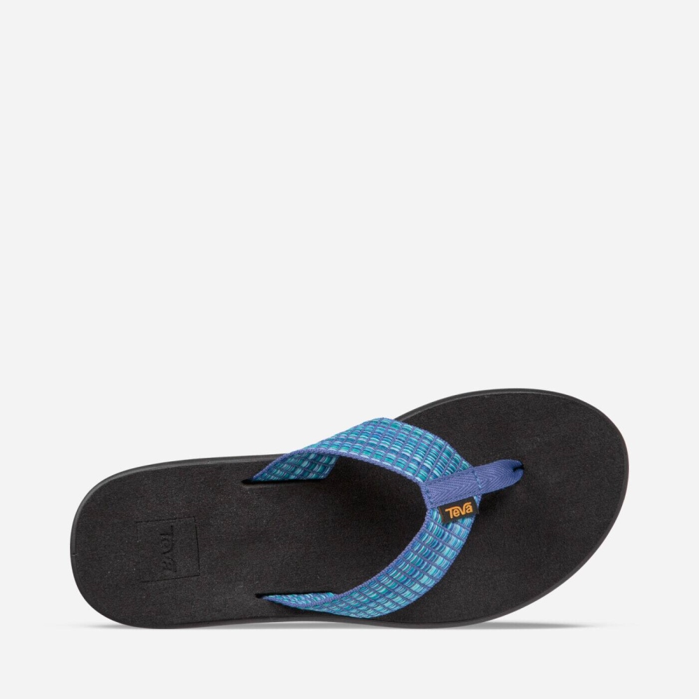 Women's Teva Voya Flip Flops Blue | 986174QNW