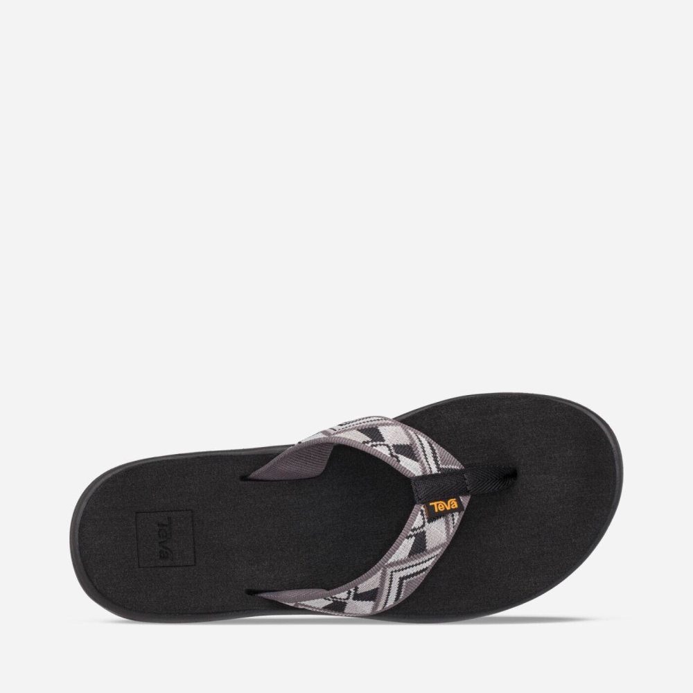 Women's Teva Voya Flip Flops Dark Grey | 516027CZH