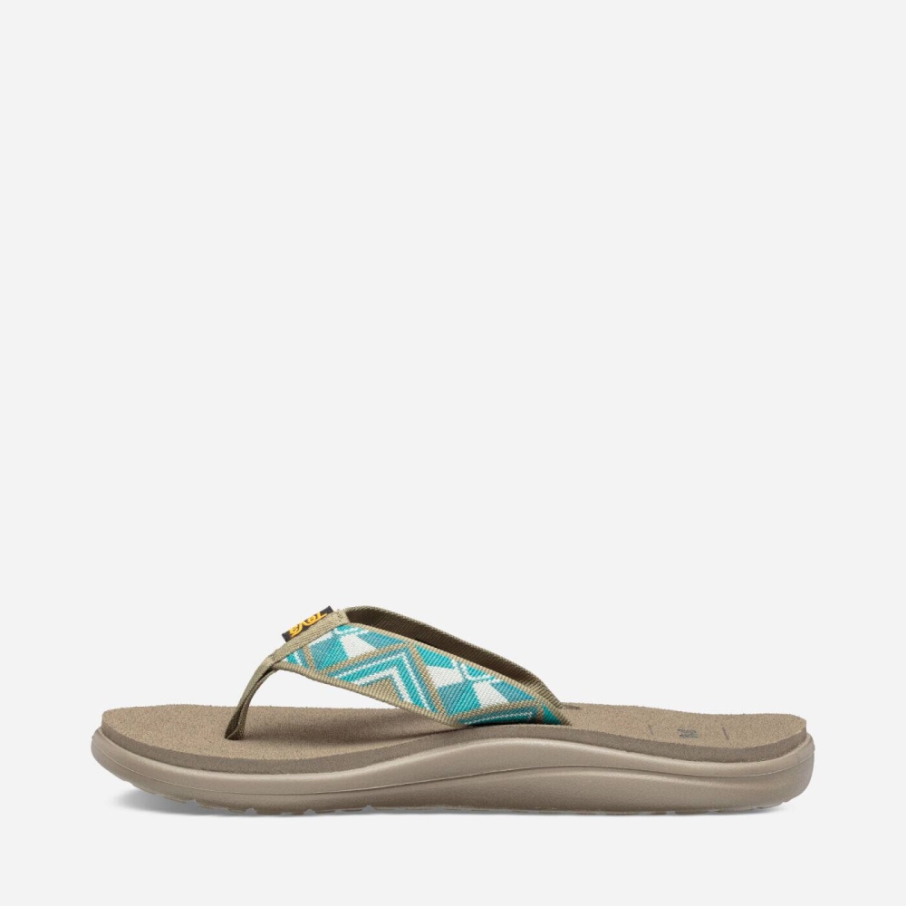 Women's Teva Voya Flip Flops Khaki Green | 526703TRI