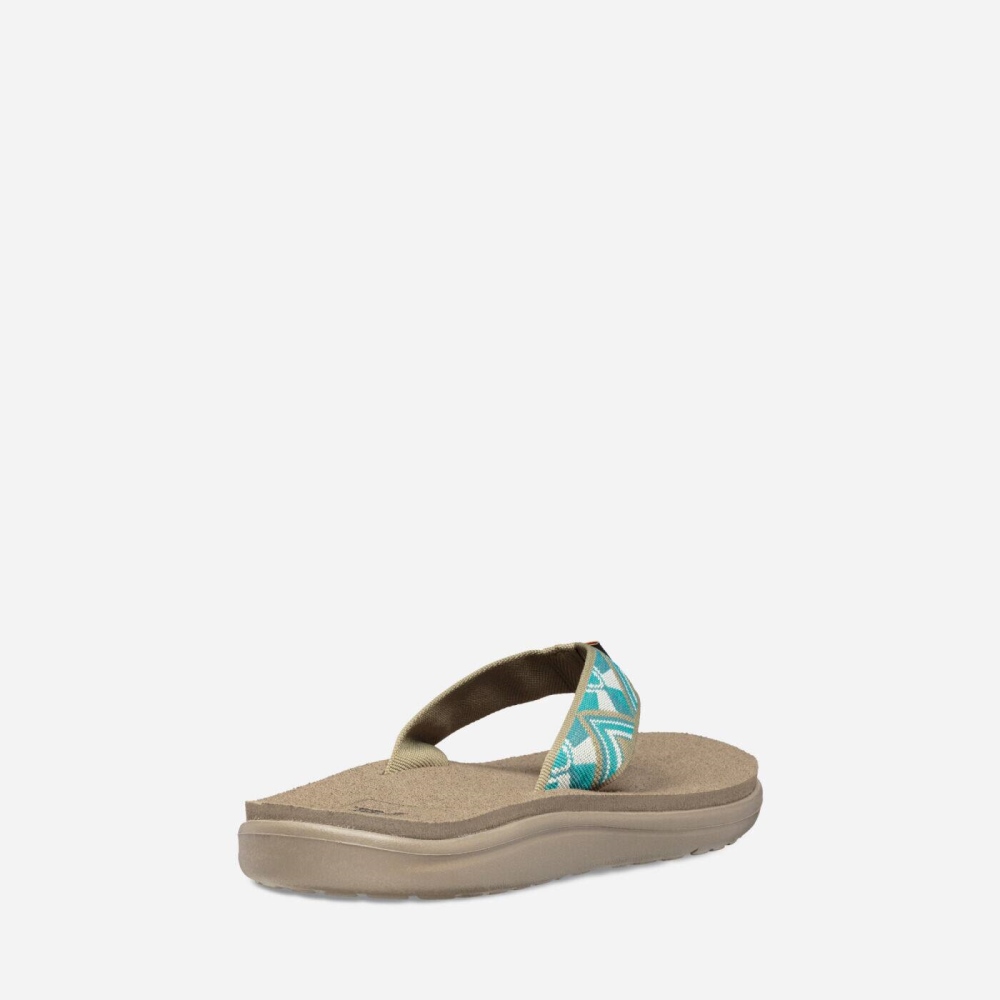 Women's Teva Voya Flip Flops Khaki Green | 526703TRI