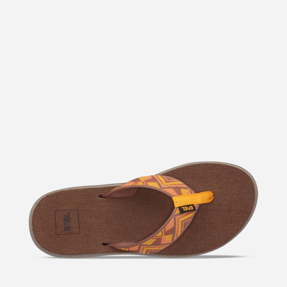 Women's Teva Voya Flip Flops Yellow | 530769ATZ