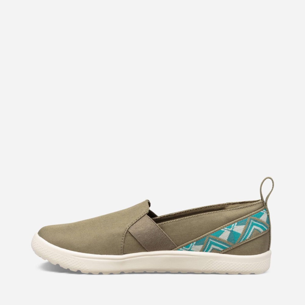 Women's Teva Voya Slip On Shoes Olive | 395670SJV