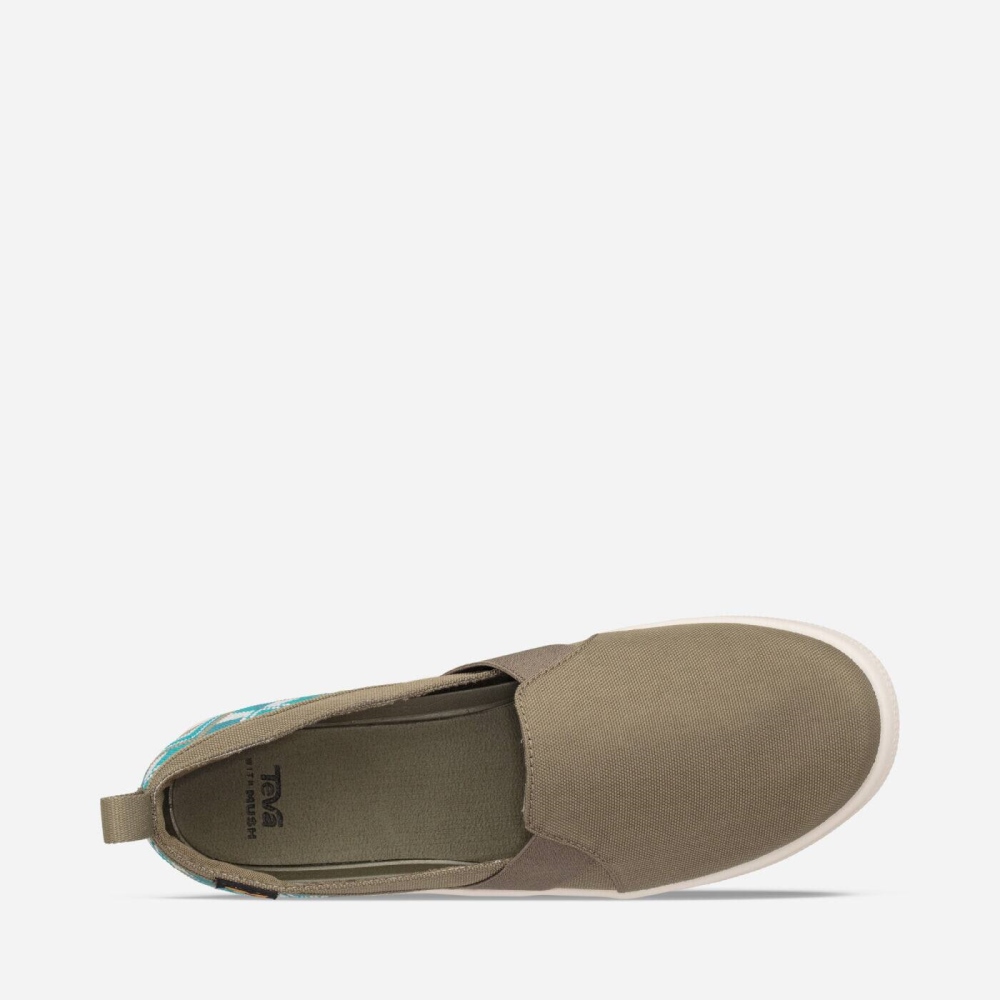 Women's Teva Voya Slip On Shoes Olive | 395670SJV