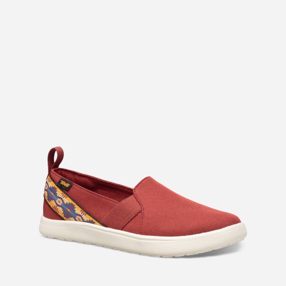 Women's Teva Voya Slip On Shoes Red | 165079CXP