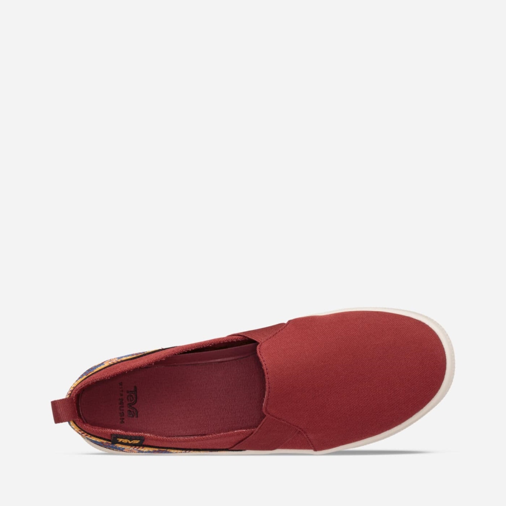 Women's Teva Voya Slip On Shoes Red | 165079CXP