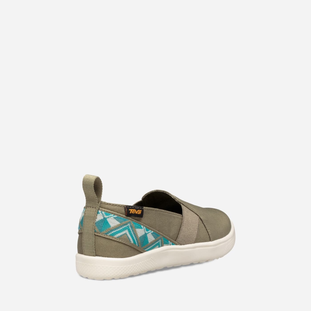 Women's Teva Voya Slip On Sneakers Olive | 892547EOK