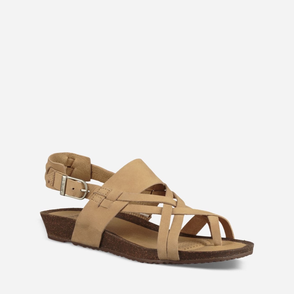 Women's Teva Ysidro Extension Wedge Sandals Khaki | 318420IAP