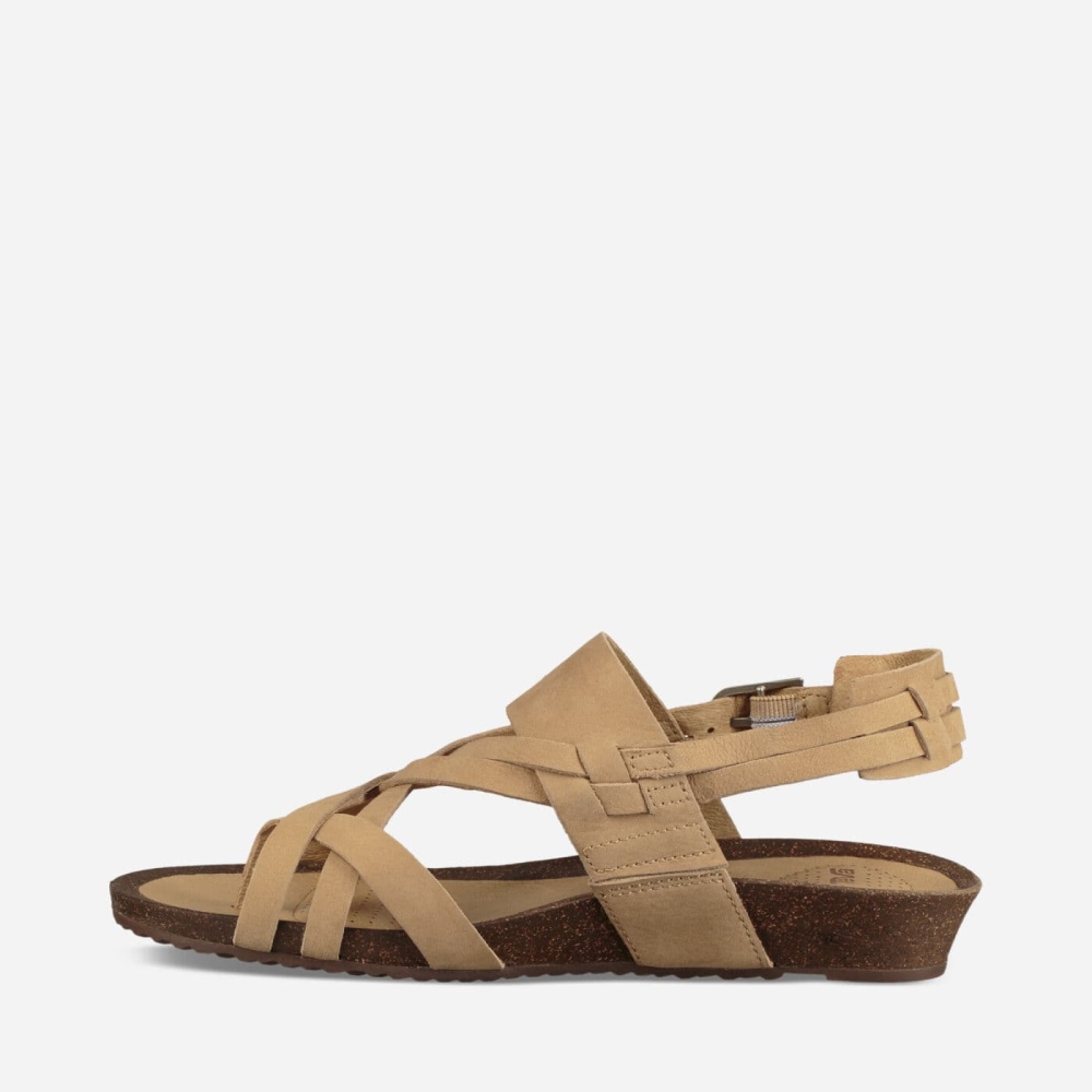 Women's Teva Ysidro Extension Wedge Sandals Khaki | 318420IAP