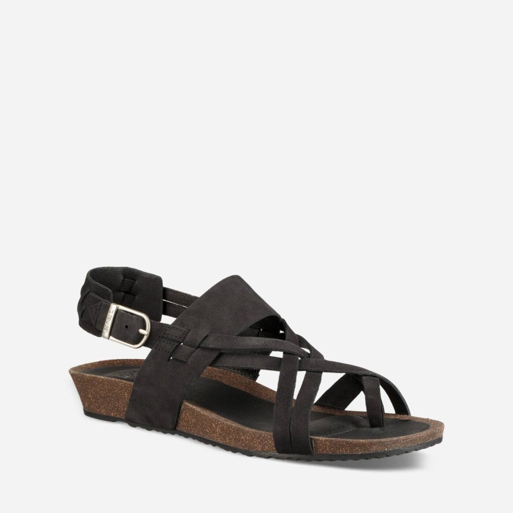 Women's Teva Ysidro Extension Wedge Sandals Black | 768214KDL