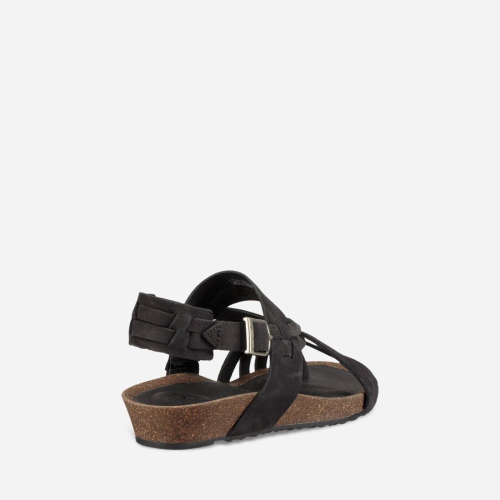 Women's Teva Ysidro Extension Wedge Sandals Black | 768214KDL