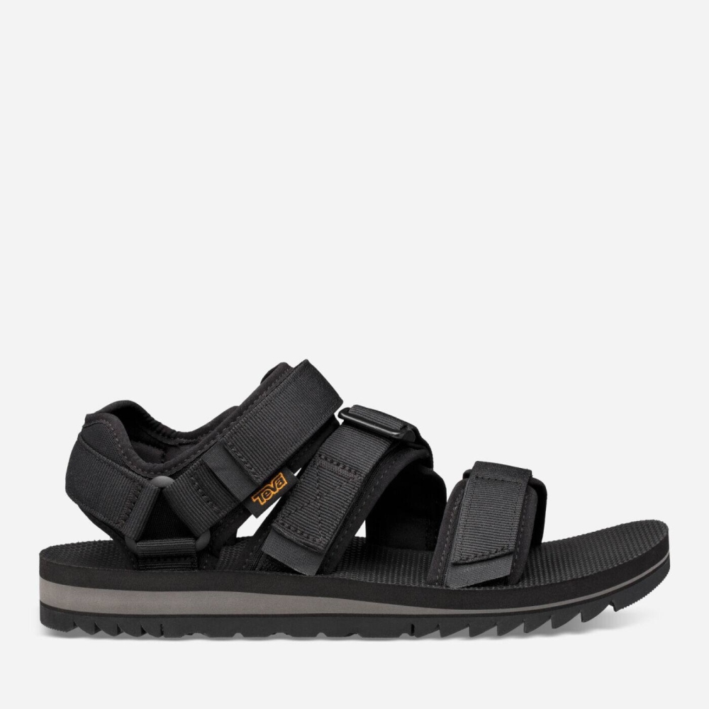 Men's Teva Cross Strap Trail Hiking Sandals Black | 430826ITC