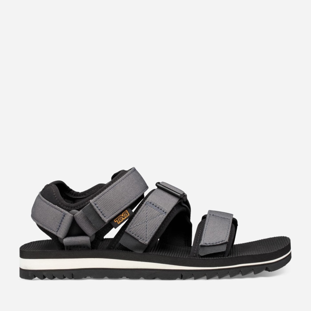 Men's Teva Cross Strap Trail Hiking Sandals Dark Grey | 740361QKX