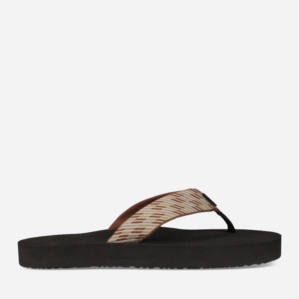 Men's Teva Original Mush Flip Flops Brown | 361842FGV