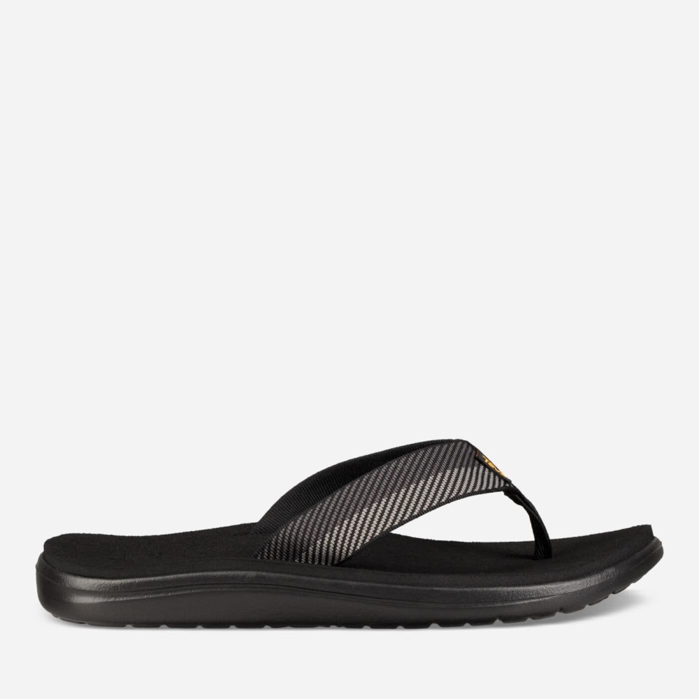 Men's Teva Voya Flip Flops Black Grey | 723104JUA