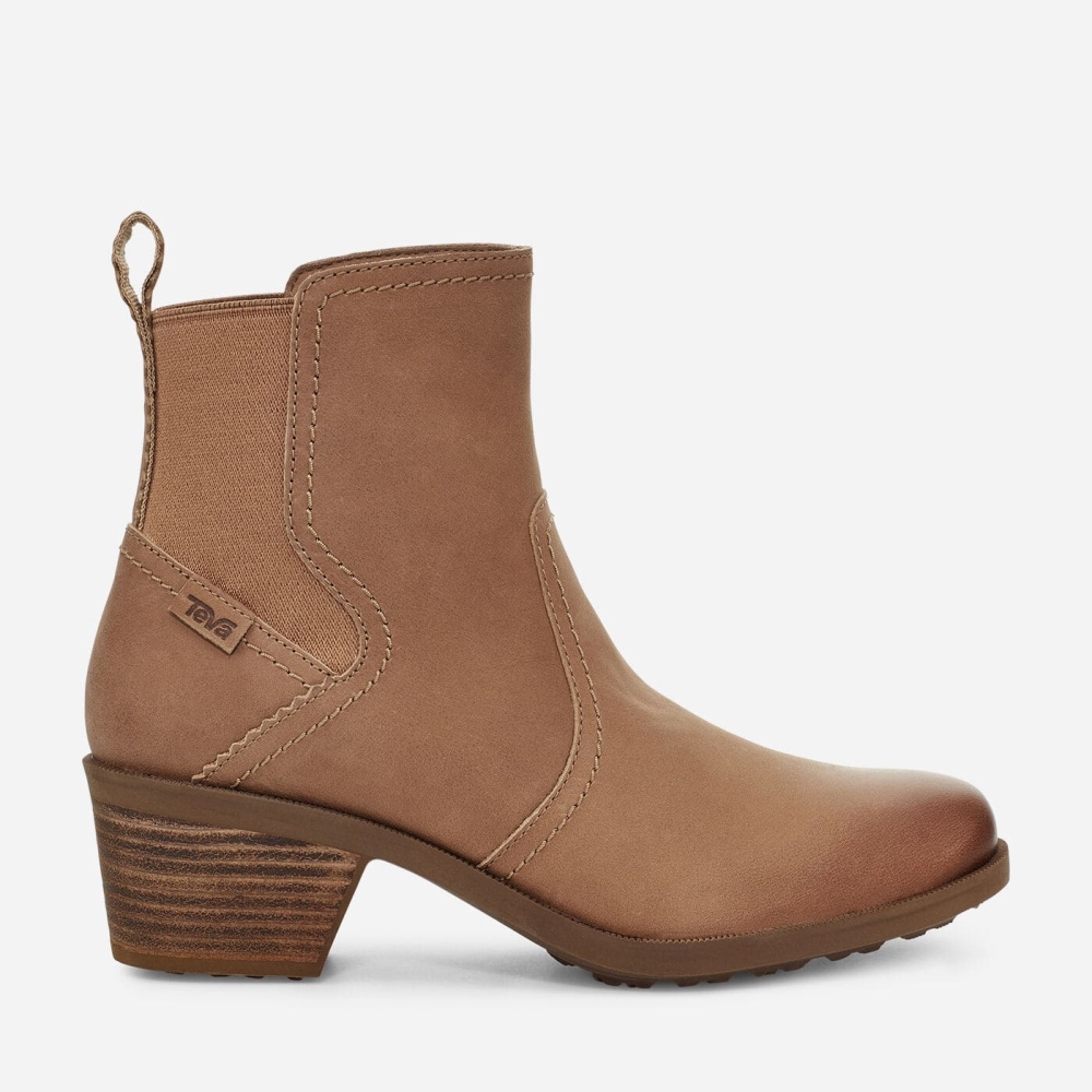 Women's Teva Anaya Chelsea WP Boots Brown | 761024GXD