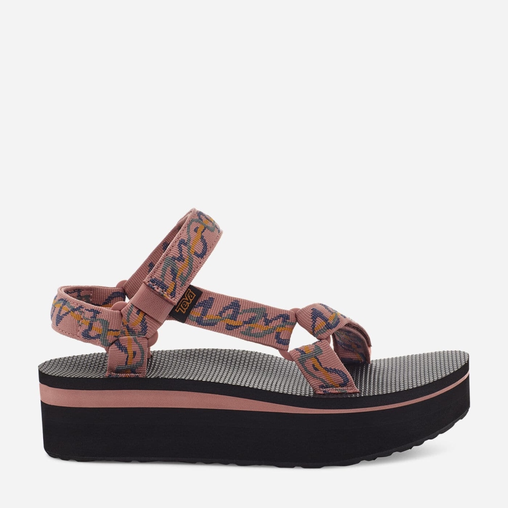 Women's Teva Flatform Universal Flatform Sandals Rose Brown | 153076JMG