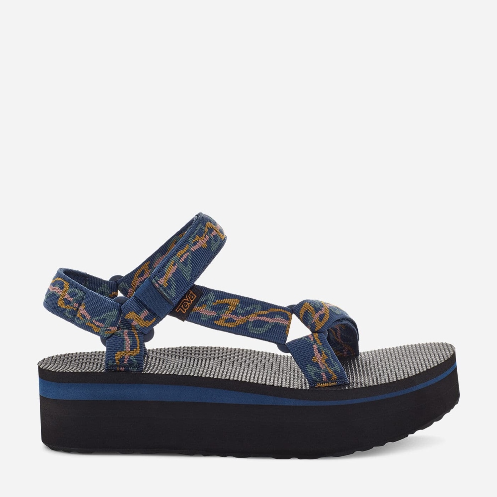 Women's Teva Flatform Universal Flatform Sandals Navy | 349587JFP