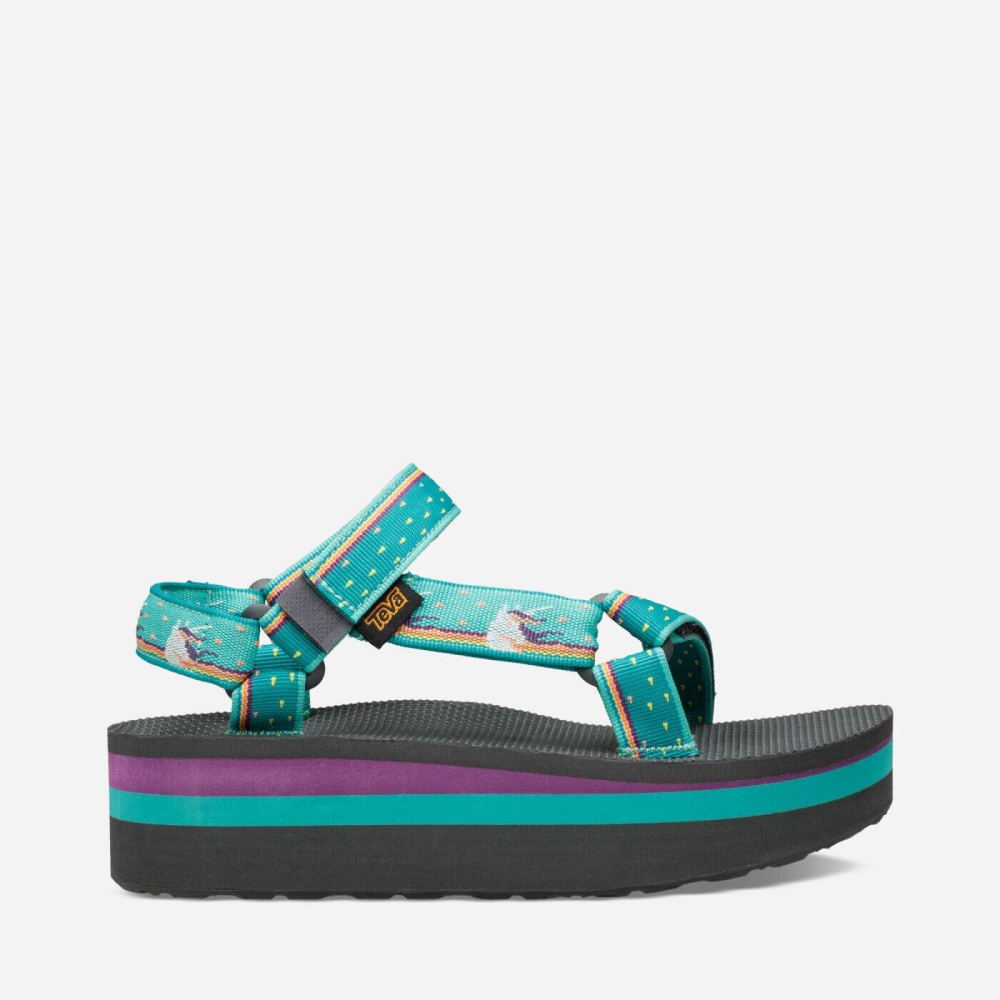 Women's Teva Flatform Universal Flatform Sandals Light Green | 362754DVW